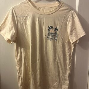 Cream Graphic Beach T-Shirt